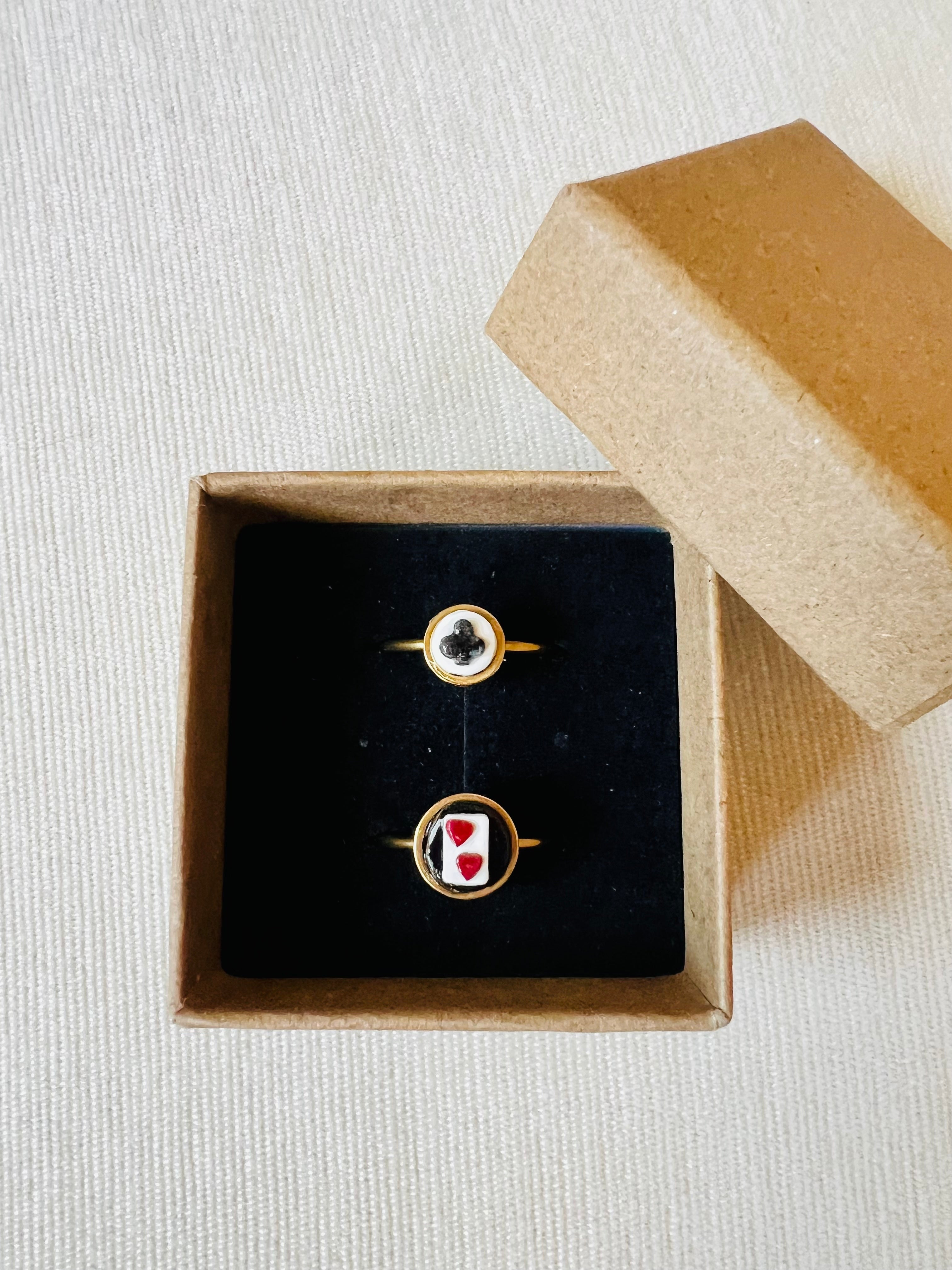 Poker Card Cameo Ring Set