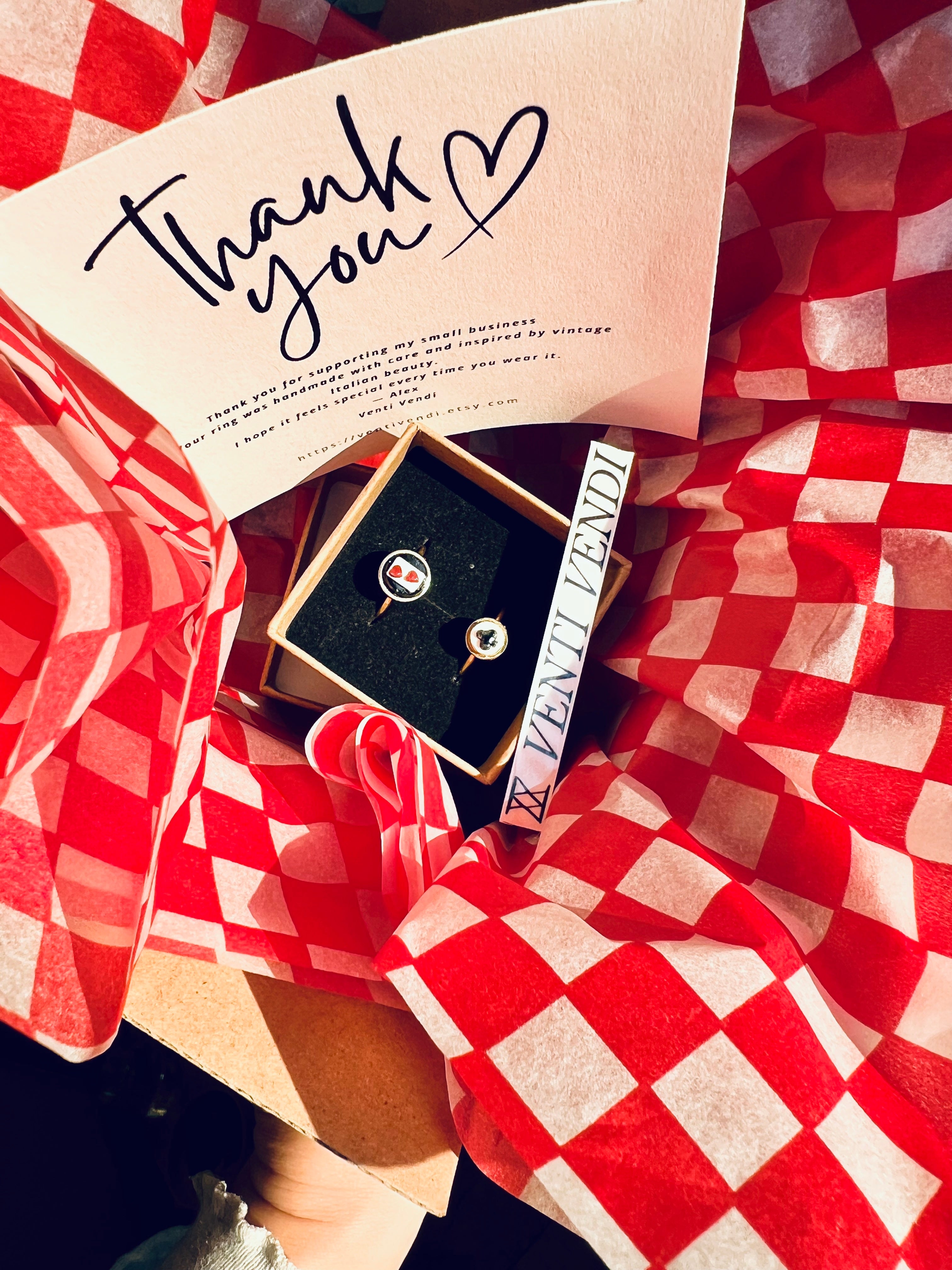 Poker Card Cameo Ring Set