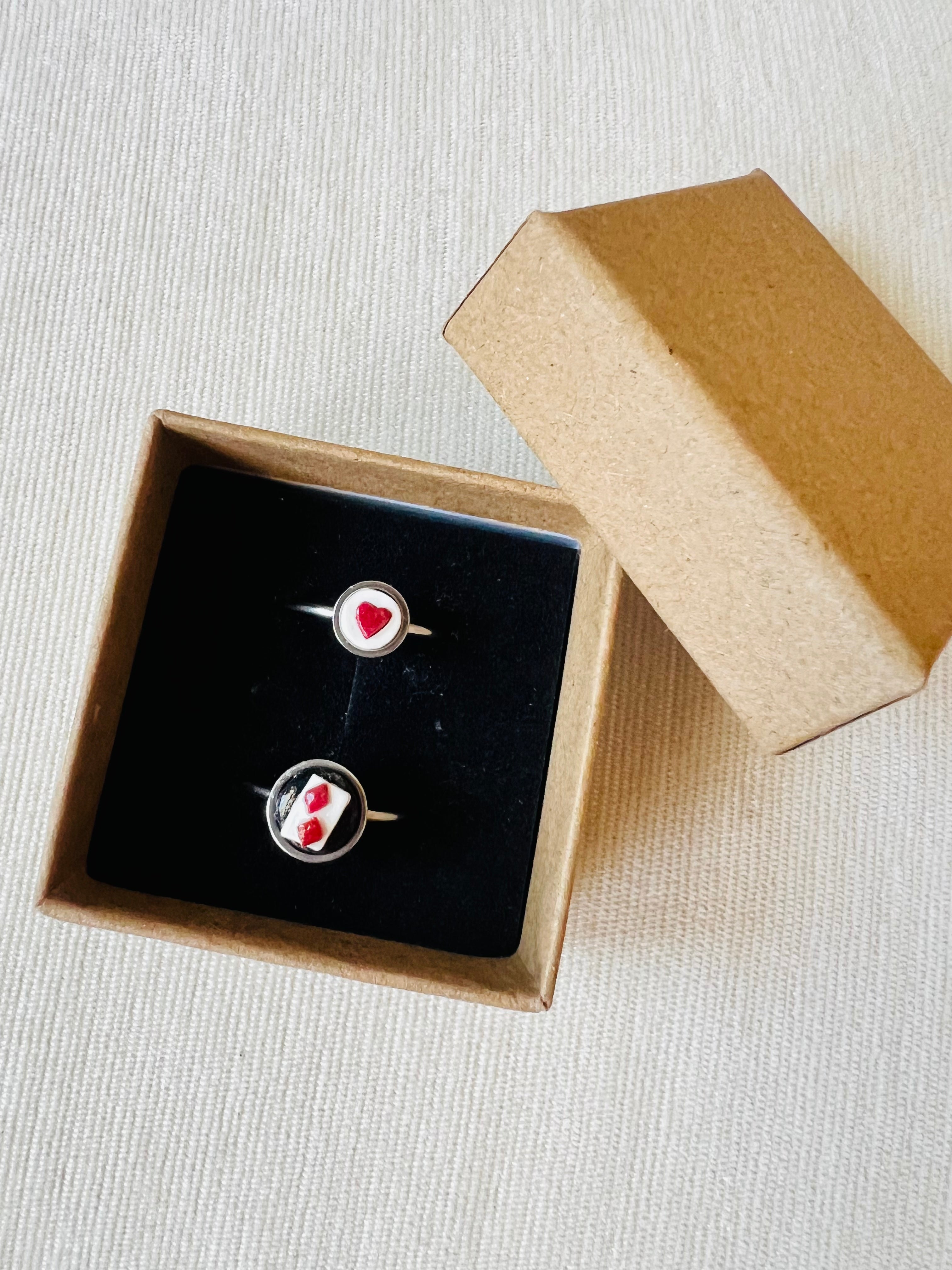 Poker Card Cameo Ring Set