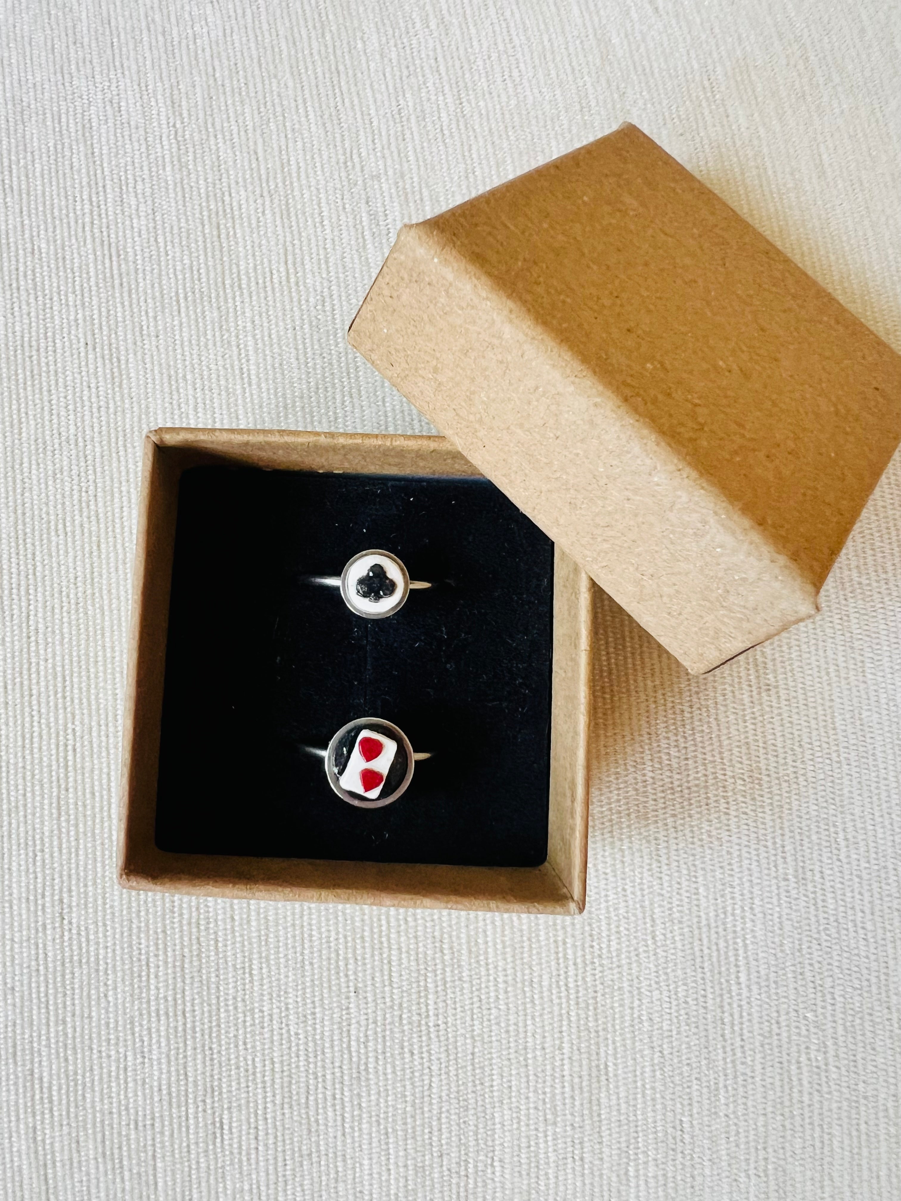 Poker Card Cameo Ring Set